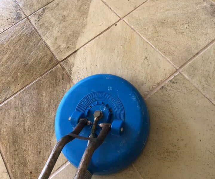 tile cleaning with machine, you can see the difference instantly